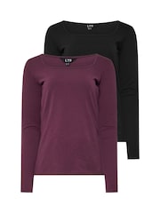 Long Tall Sally Black Square Neck Fitted T-Shirt - Image 6 of 8