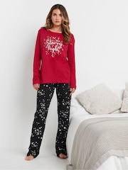 طقم بيجامات مزودة برِجل واسعة وكُم طويل من القطن 100% بتصميم مزين بطبعة عبارة "Starry Night" من Long Tall Sally - صورة 2 من 5