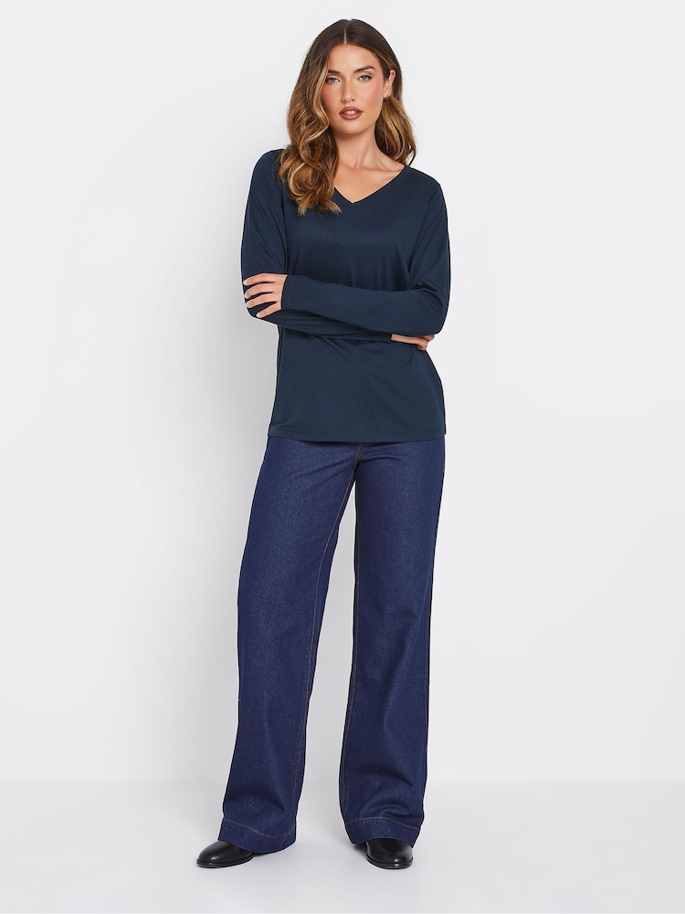 Long Tall Sally Blue Premium Long Sleeve T-Shirt - Image 2 of 5 Long Tall Sally Blue Premium Long Sleeve T-Shirt - Image 2 of 5