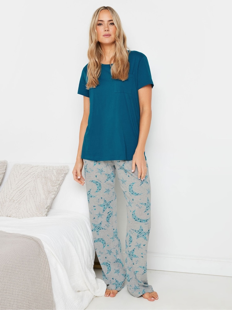 Long Tall Sally Blue Star In Stars Wide Leg Pyjamas Set - Image 2 of 5 Long Tall Sally Blue Star In Stars Wide Leg Pyjamas Set - Image 2 of 5