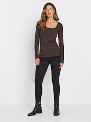 Long Tall Sally Green Square Neck Fitted T-Shirt - Image 3 of 5