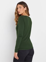 Long Tall Sally Green Square Neck Fitted T-Shirt - Image 5 of 5