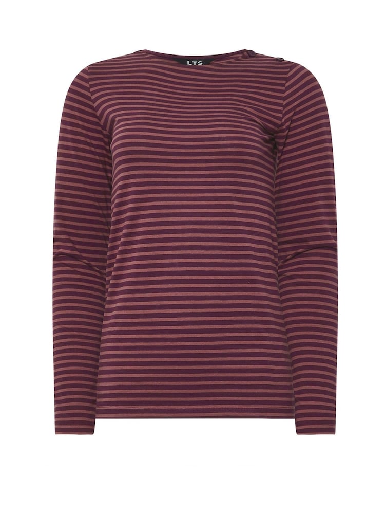 Long Tall Sally Stripe Button Shoulder T-Shirt - Imagen 5 de 5 Long Tall Sally Stripe Button Shoulder T-Shirt - Imagen 5 de 5