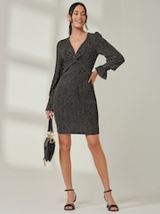 Jolie Moi Black Twist Front Bodycon Dress - Image 4 of 6