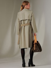 Jolie Moi Green Belted Longline Trench Coat - Image 4 of 6
