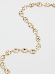 Mood Gold Tone Crystal Button Link Chain Necklace - Image 2 of 3