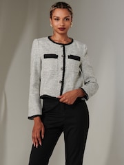 Jolie Moi Silver Tweed Jacket - Image 4 of 5