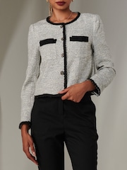 Jolie Moi Silver Tweed Jacket - Image 5 of 5