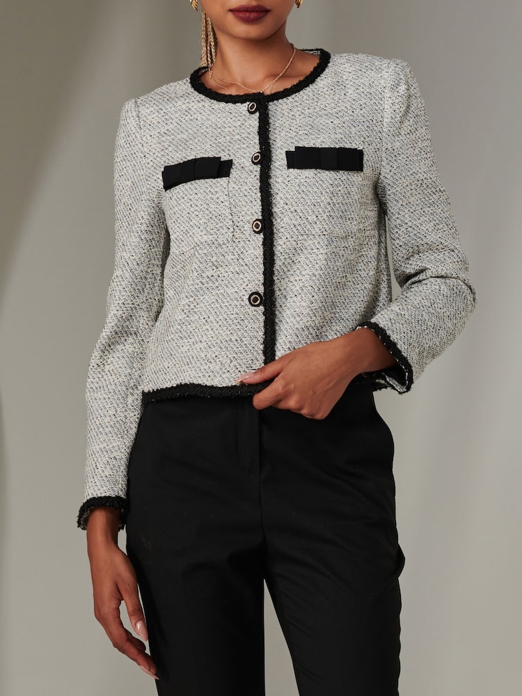 Jolie Moi Silver Tweed Jacket - Image 5 of 5