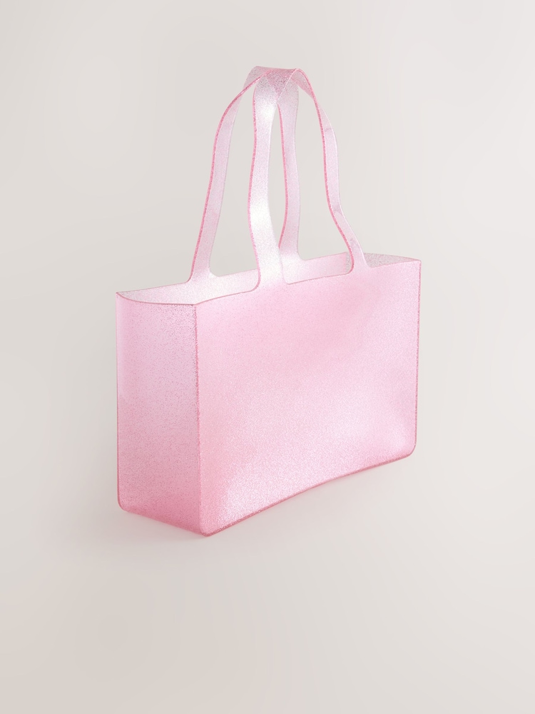 Pink Jelly Glitter Hand Held Bag - Image 1 of 5