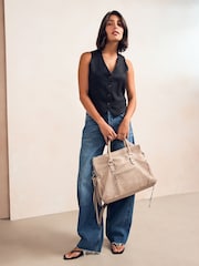 Bone Leather Washed Grab Bag - Image 2 of 9