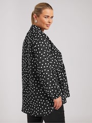 Yours Curve Black London Abstract Gathered Side Top - Image 3 of 5