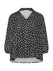 Yours Curve Black London Abstract Gathered Side Top - Image 5 of 5