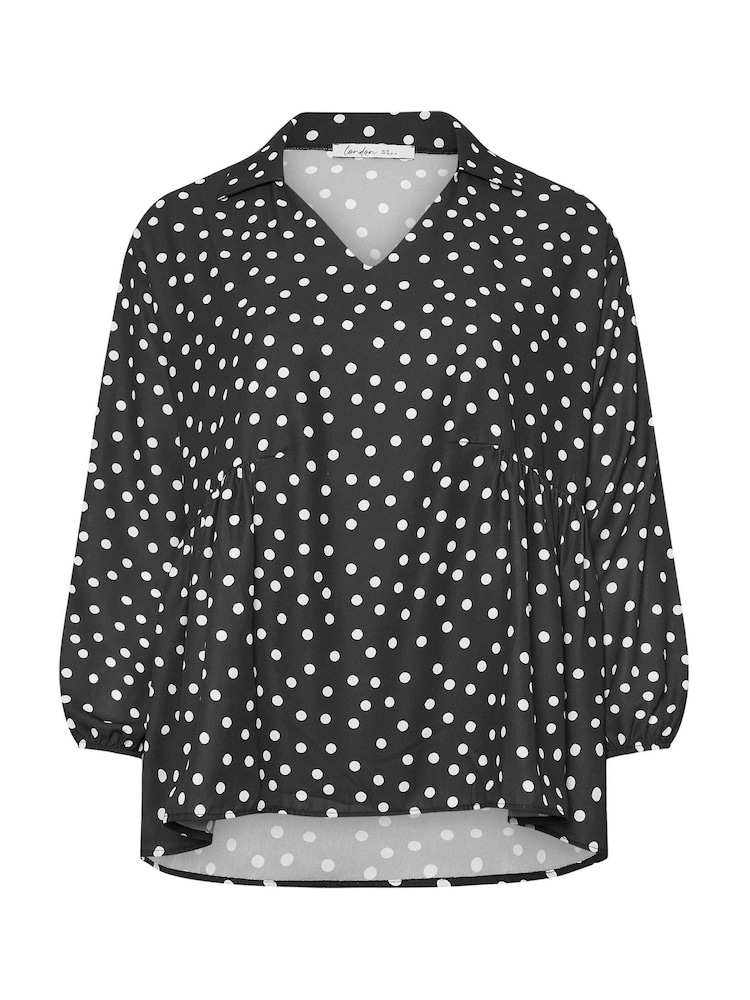 Yours Curve Black London Abstract Gathered Side Top - Image 5 of 5