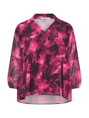 Yours Curve Pink London Abstract Gathered Side Top - Image 5 of 5