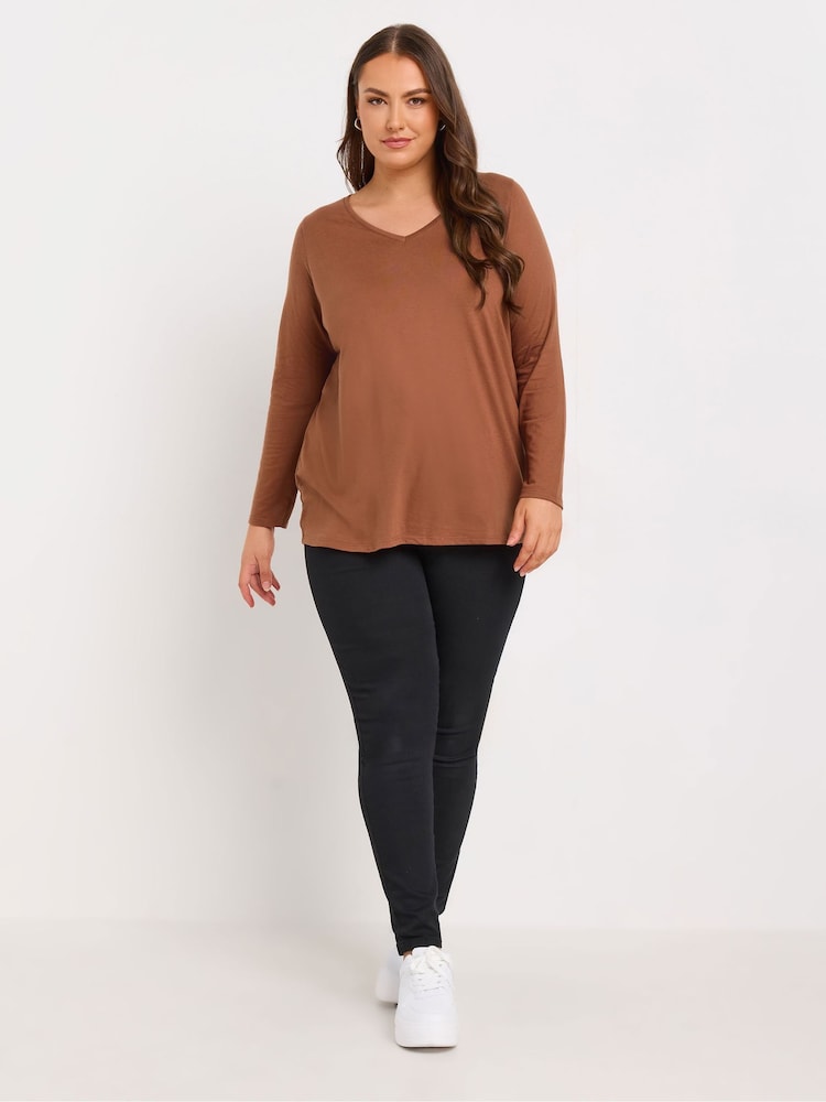 Yours Curve Green Core Long Sleeve T-Shirts 3 Pack - Image 3 of 9