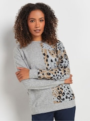 M&Co Animal Print Long Sleeve Top - Imagen 1 de 5