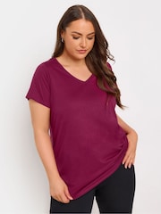 Yours Curve Purple Short Sleeve T-Shirts 3 Pack - Image 2 of 9