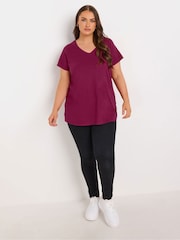 Yours Curve Purple Short Sleeve T-Shirts 3 Pack - Image 3 of 9
