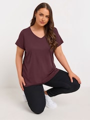 Yours Curve Purple Short Sleeve T-Shirts 3 Pack - Image 4 of 9