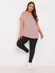 Yours Curve Purple Short Sleeve T-Shirts 3 Pack - Image 5 of 9