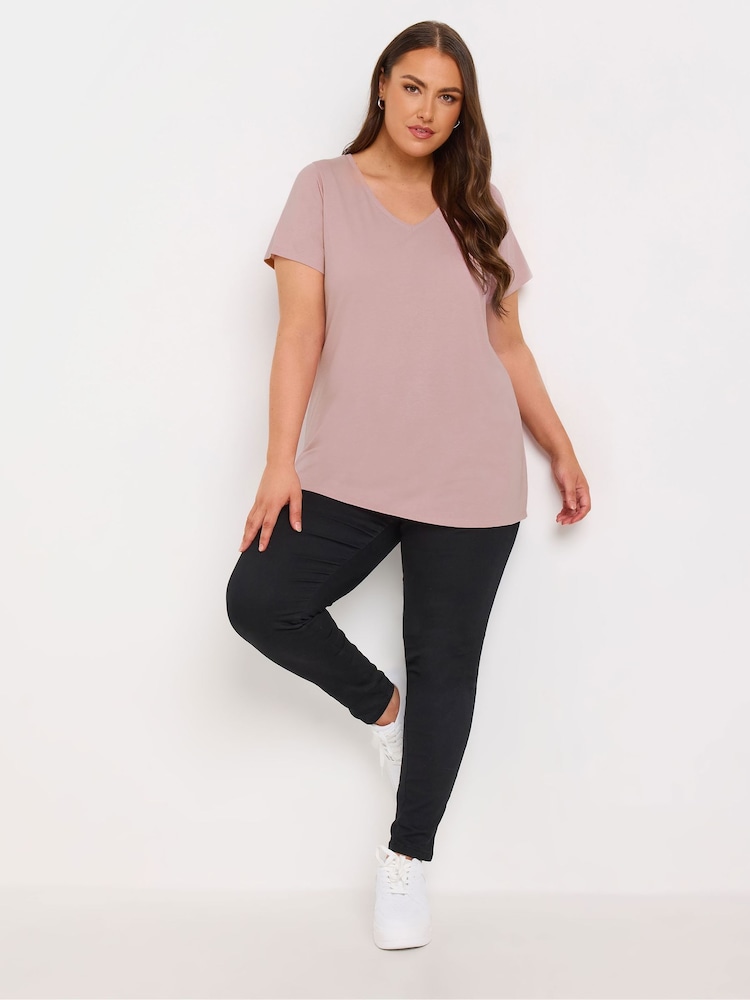 Yours Curve Purple Short Sleeve T-Shirts 3 Pack - Image 5 of 9