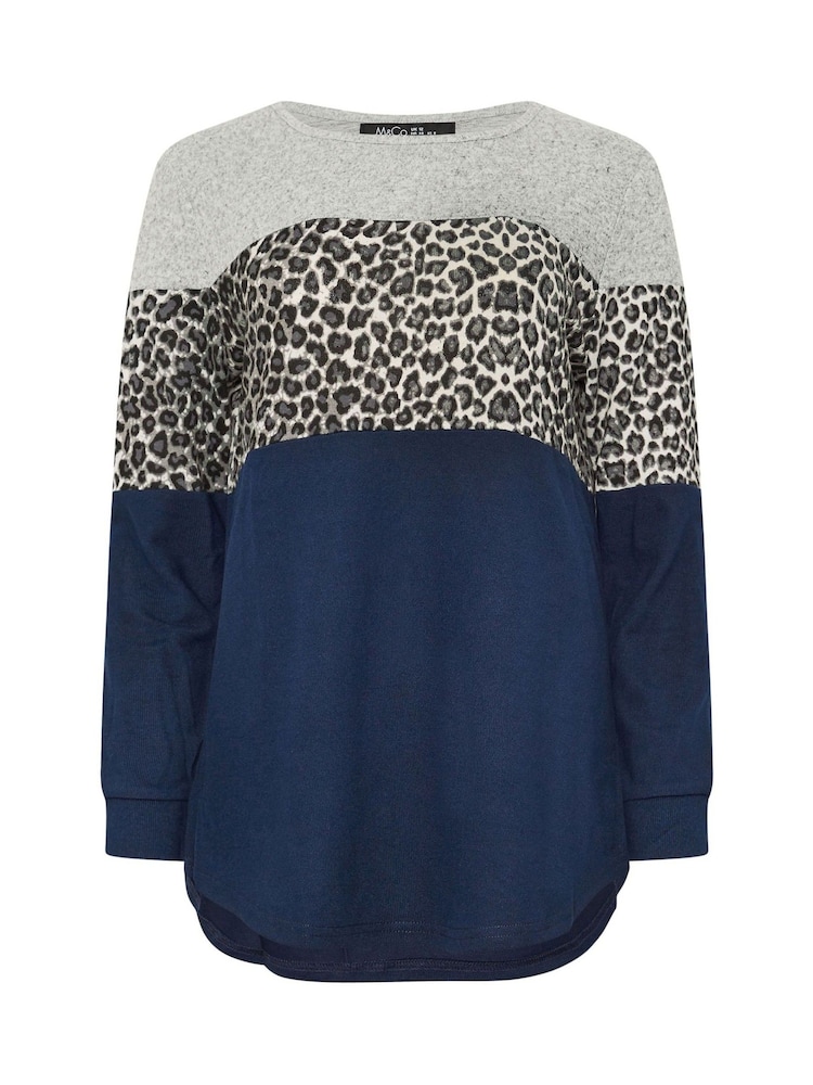 M&Co Grey Colourblock Top - Image 5 of 5