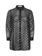 Yours Curve Black London Crinkle Foil Shirt - Image 5 of 5