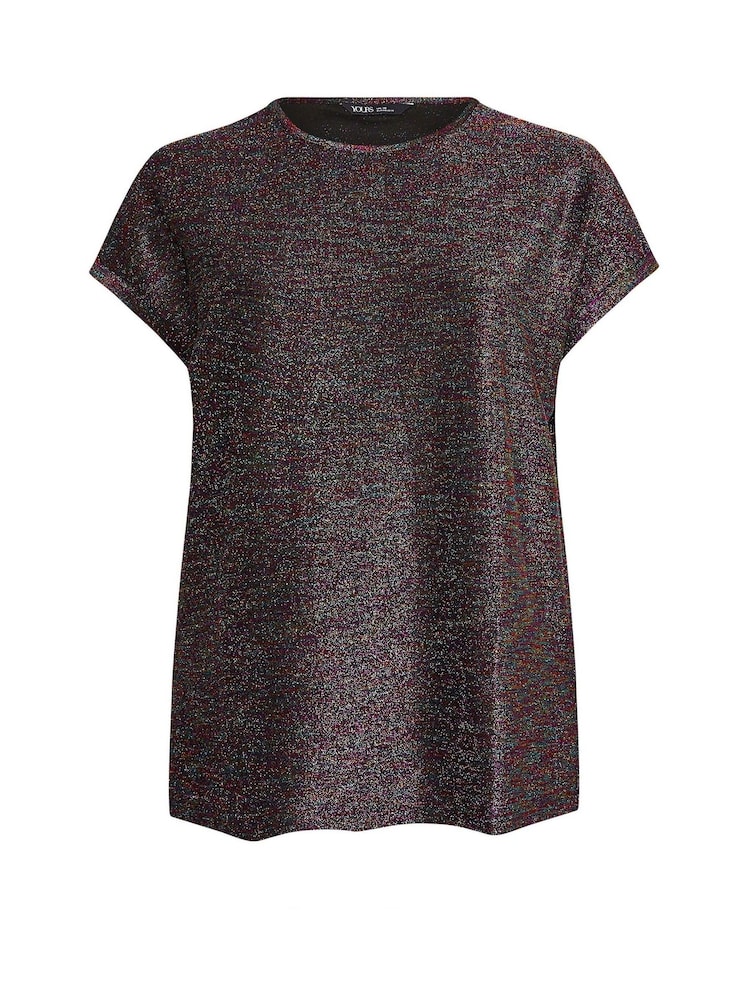 Топ с рукавами Yours Curve Rainbow Glitter Grown On Sleeve Top - Изображение 5 из 5 Топ с рукавами Yours Curve Rainbow Glitter Grown On Sleeve Top - Изображение 5 из 5