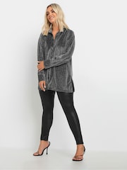 Yours Curve Silver Brillo Shirt - Image 2 of 5