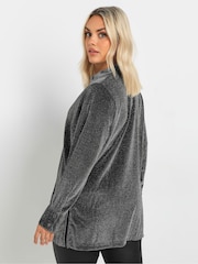 Yours Curve Silver Brillo Shirt - Image 3 of 5
