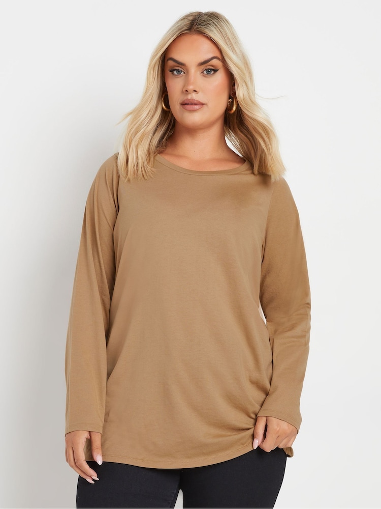 Yours Curve Natural Core Long Sleeve T-Shirts 3 Pack - Image 2 of 9