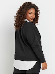 Yours Curve Black BKLYN 2-In-1 Sweatshirt - Image 3 of 5
