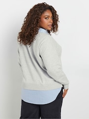 Yours Curve Grey Ohio 2-In-1 Sweatshirt - Image 3 of 5