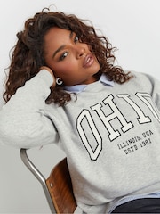 Yours Curve Grey Ohio 2-In-1 Sweatshirt - Image 4 of 5