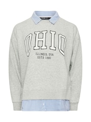 Yours Curve Grey Ohio 2-In-1 Sweatshirt - Image 5 of 5