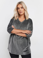 Yours Curve Silver Brillo Throw On Top - Image 2 of 5