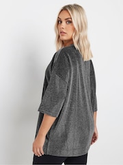Yours Curve Silver Brillo Throw On Top - Image 4 of 5