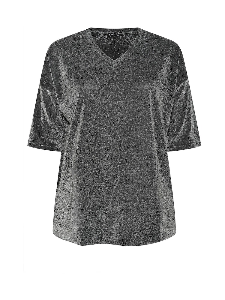 Yours Curve Silver Brillo Throw On Top - Image 5 of 5