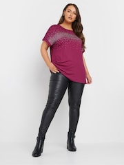Yours Curve Pink Hot Fix Grown On T-Shirt - Image 2 of 5