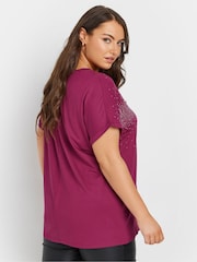 Yours Curve Pink Hot Fix Grown On T-Shirt - Image 3 of 5