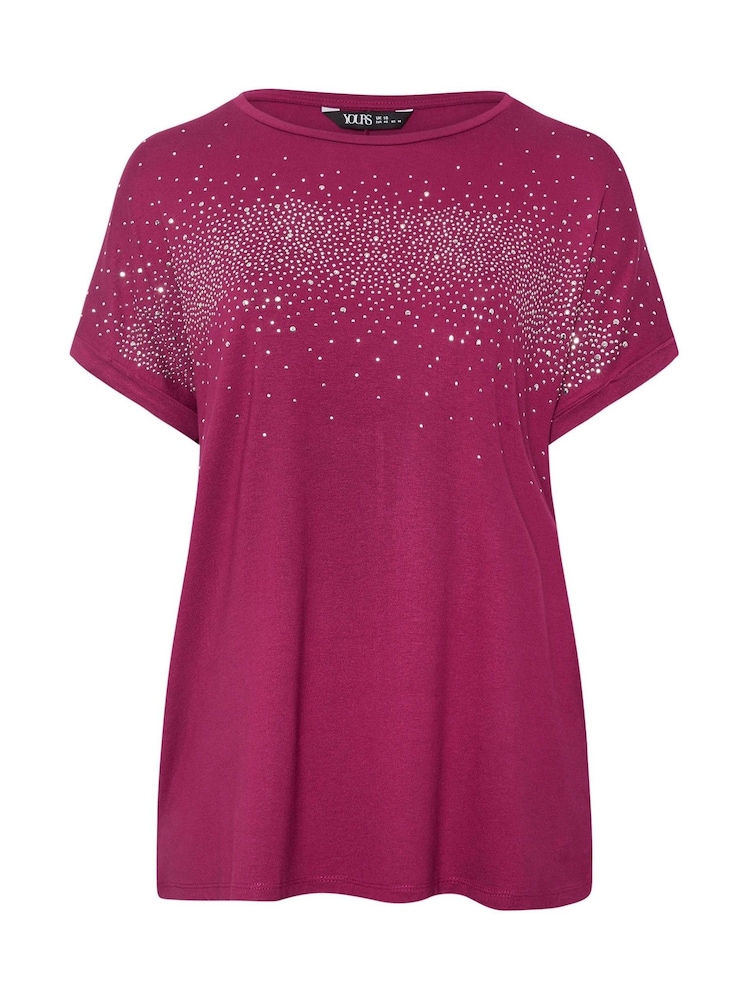 Yours Curve Pink Hot Fix Grown On T-Shirt - Image 5 of 5