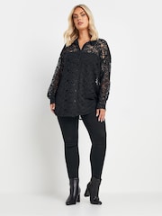 Yours Curve Black Lace Shirt - Image 2 of 5