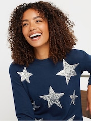 M&Co Blue Sequin Star Top - Image 4 of 5