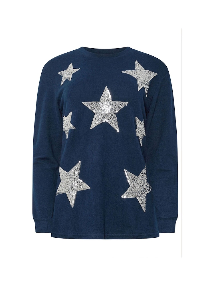 M&Co Blue Sequin Star Top - Image 5 of 5