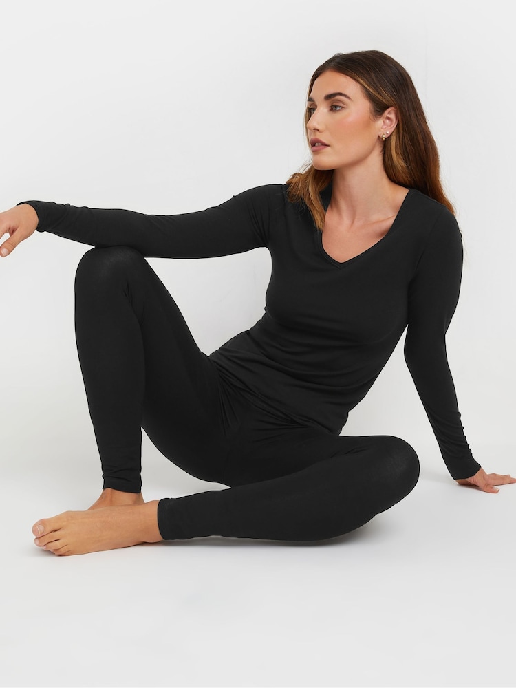 Long Tall Sally Black Thermal Heat Long Sleeve Top - Image 2 of 5