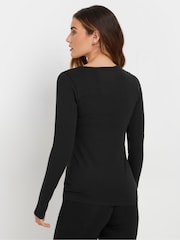 Long Tall Sally Black Thermal Heat Long Sleeve Top - Image 3 of 5