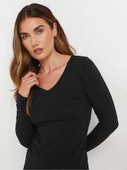 Long Tall Sally Black Thermal Heat Long Sleeve Top - Image 4 of 5