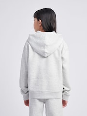 New Balance Grey Small Girls Brush Back Logo Zip Hoodie - Image 3 of 8