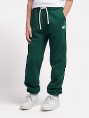 New Balance Green Girls Small Brush Back Logo Joggers - Image 1 of 5